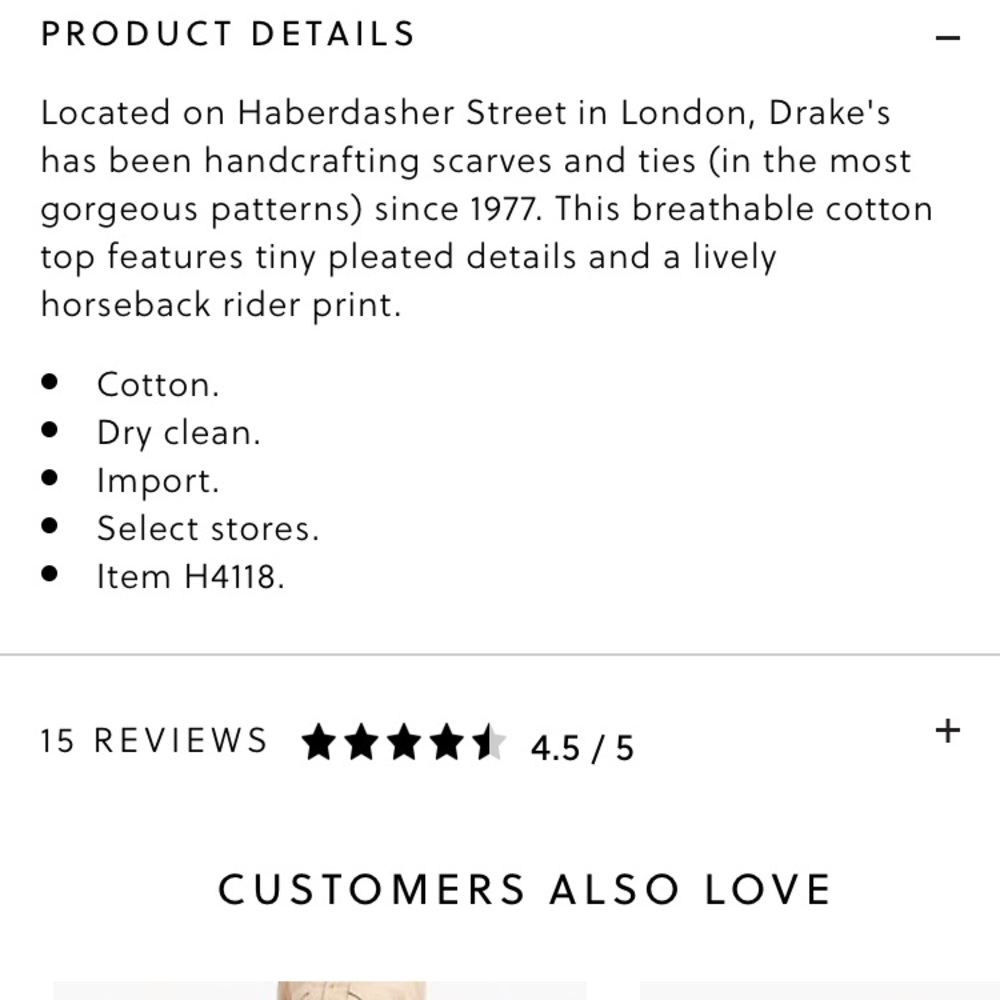 Drake’s for j crew horseback rider Popover top - Picture 6 of 6